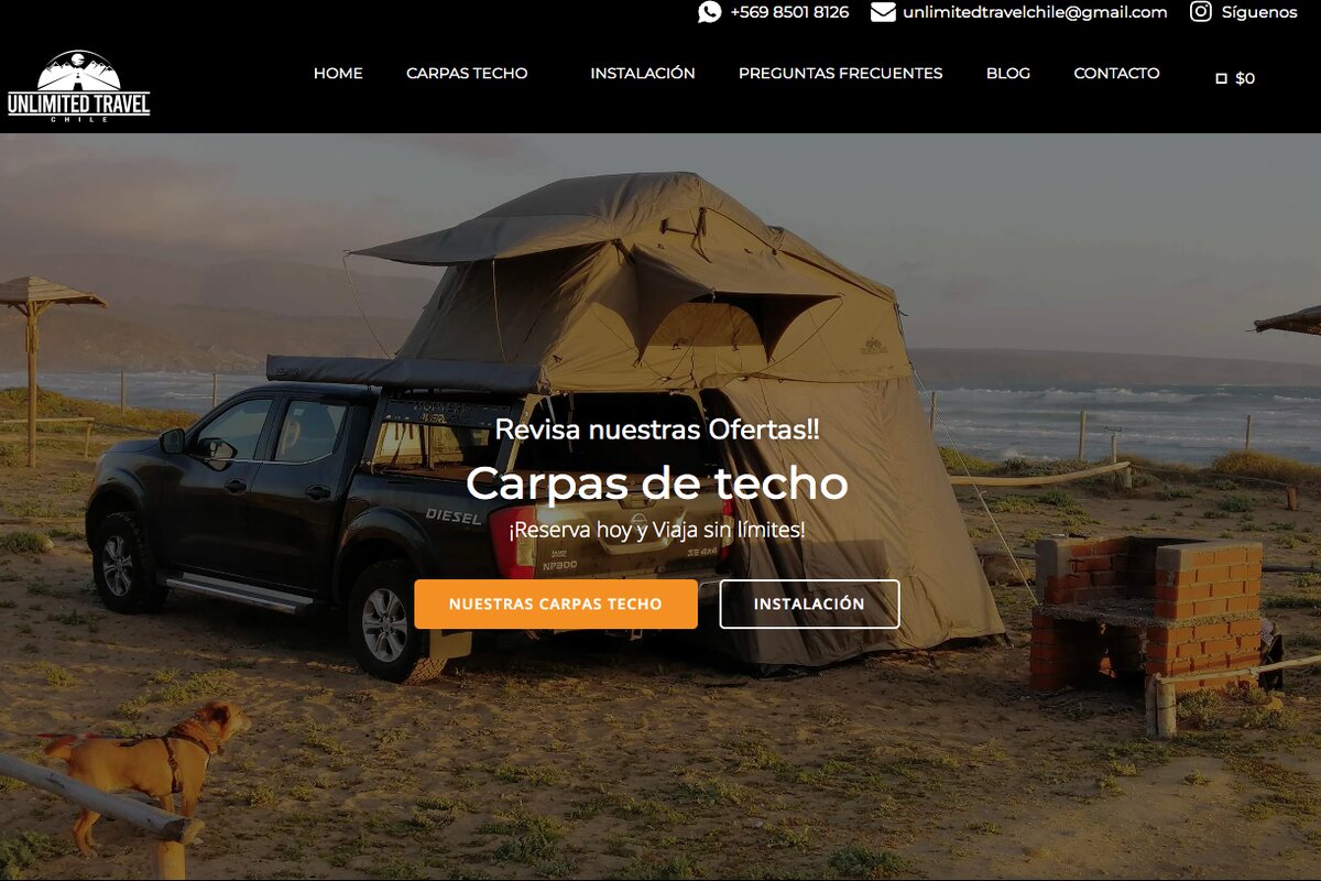 Carpa techo camioneta